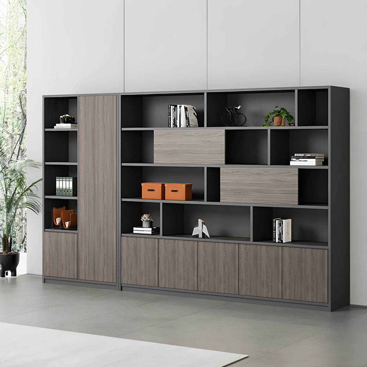 High-Capacity Storage Cabinet with Moisture-Resistant Base for Office