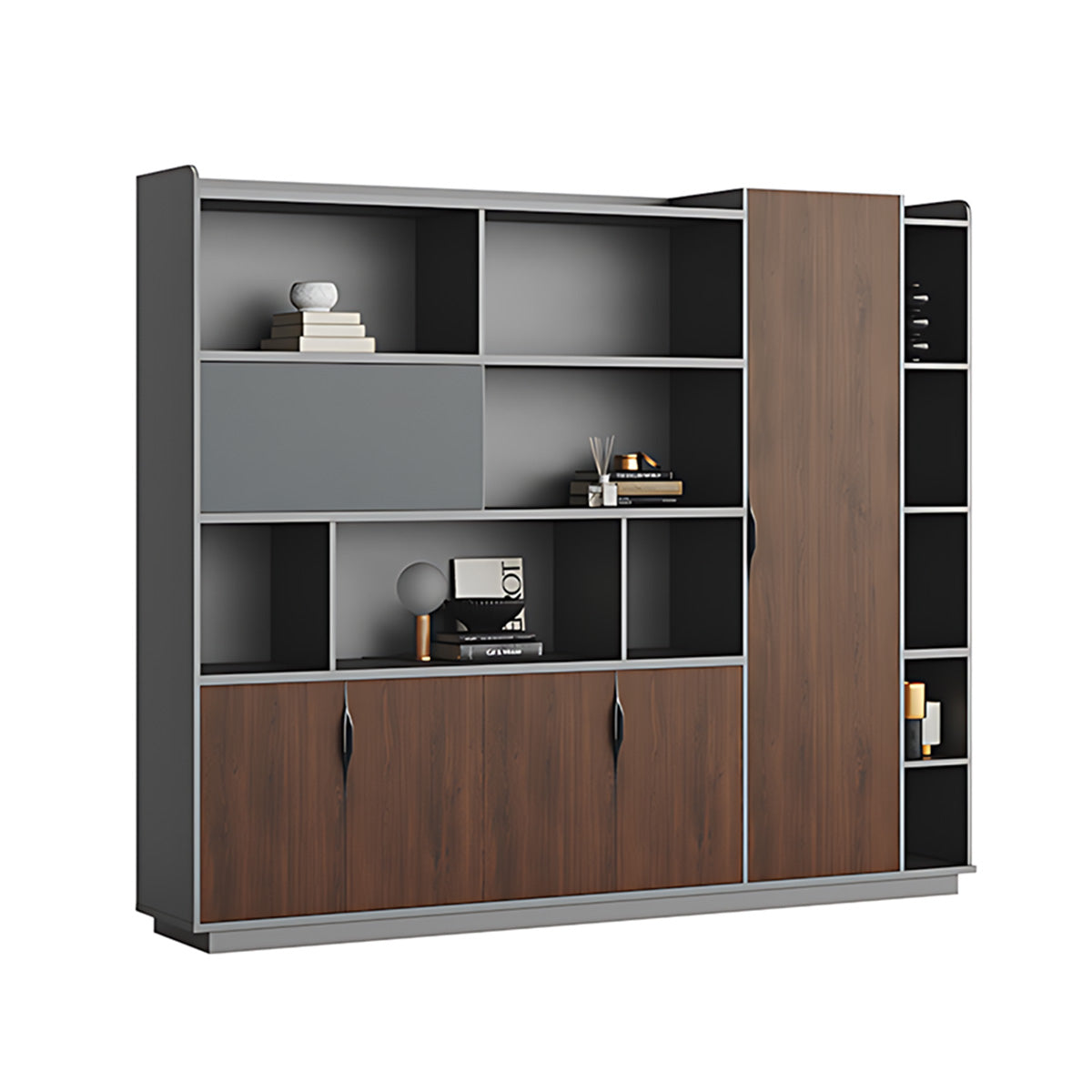 Luxury L-Shaped Executive Desk with Cable Management, Suitable for Office Workspaces