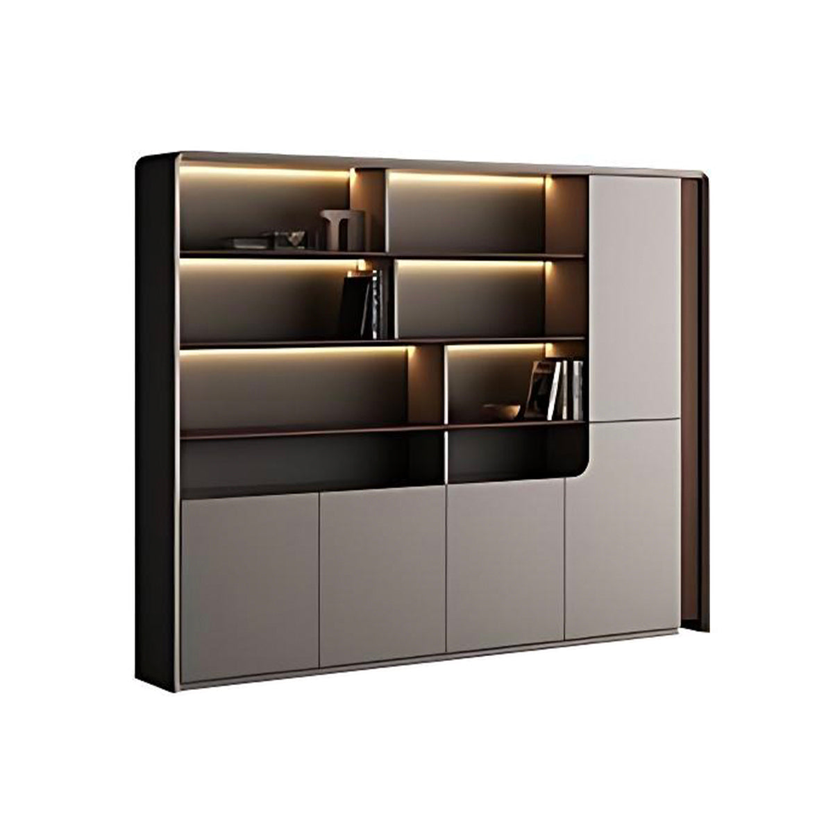 Minimalist Executive Desk Eco-Friendly Panel Side Cabinet and Fingerprint Lock