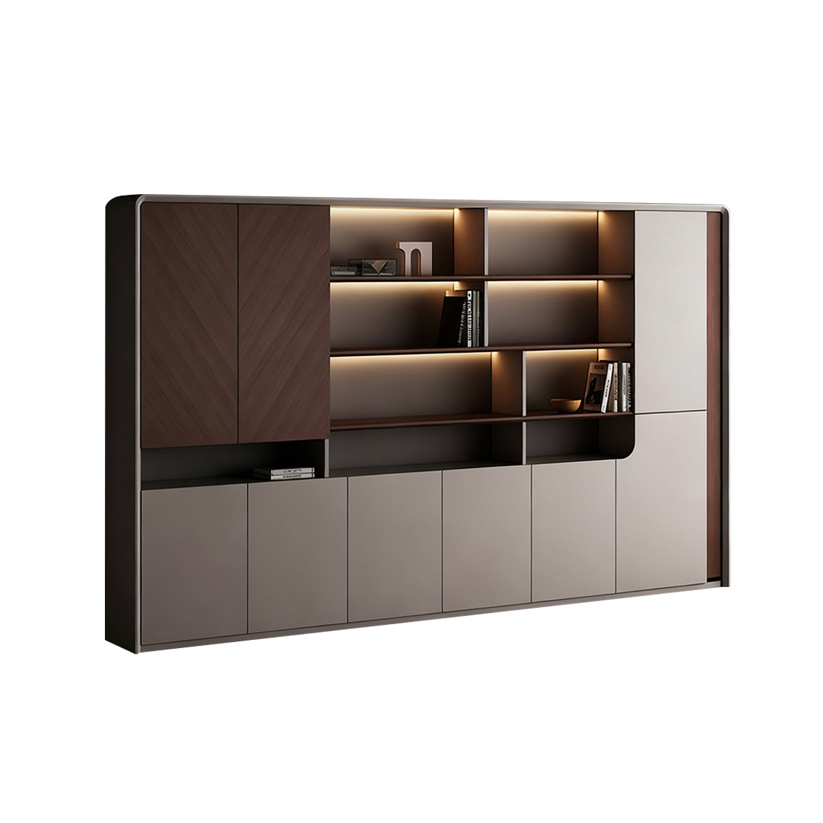 Minimalist Executive Desk Eco-Friendly Panel Side Cabinet and Fingerprint Lock