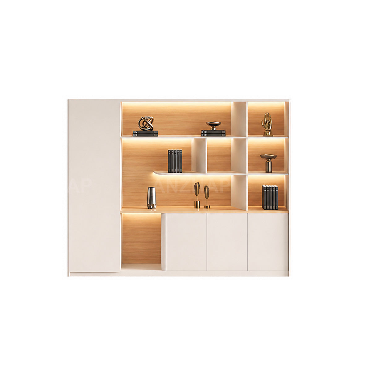 Executive Desk, matching file cabinet, L94" x W16" x H79", for executive office workspace, modern executive office furniture