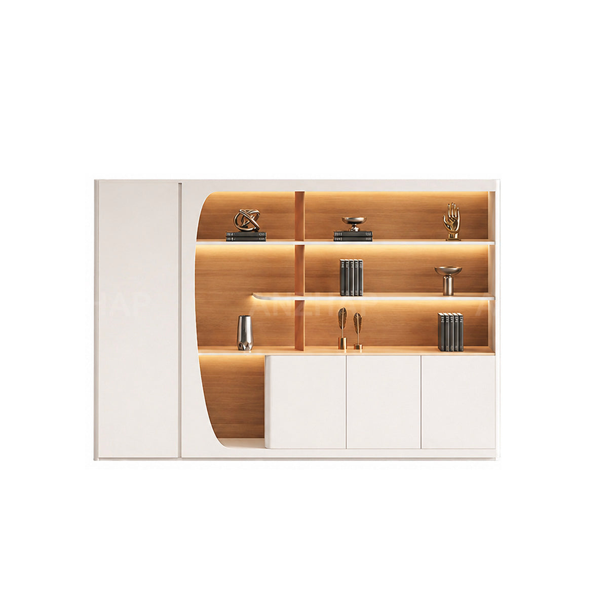 Executive Desk, matching file cabinet, L114" x W16" x H79", for executive office workspace, modern executive office furniture