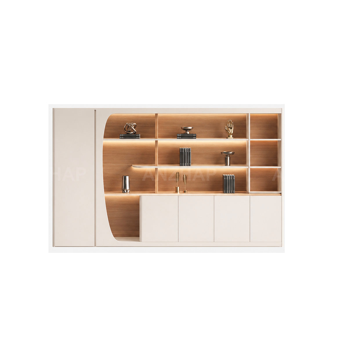 Executive Desk, matching file cabinet, L130" x W16" x H79", for executive office workspace, modern executive office furniture