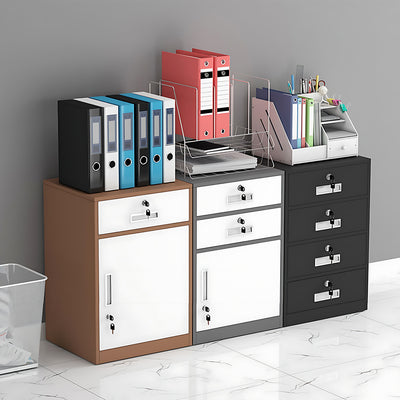 Iron File Cabinet, Under-Desk Low Cabinet for Office Storage