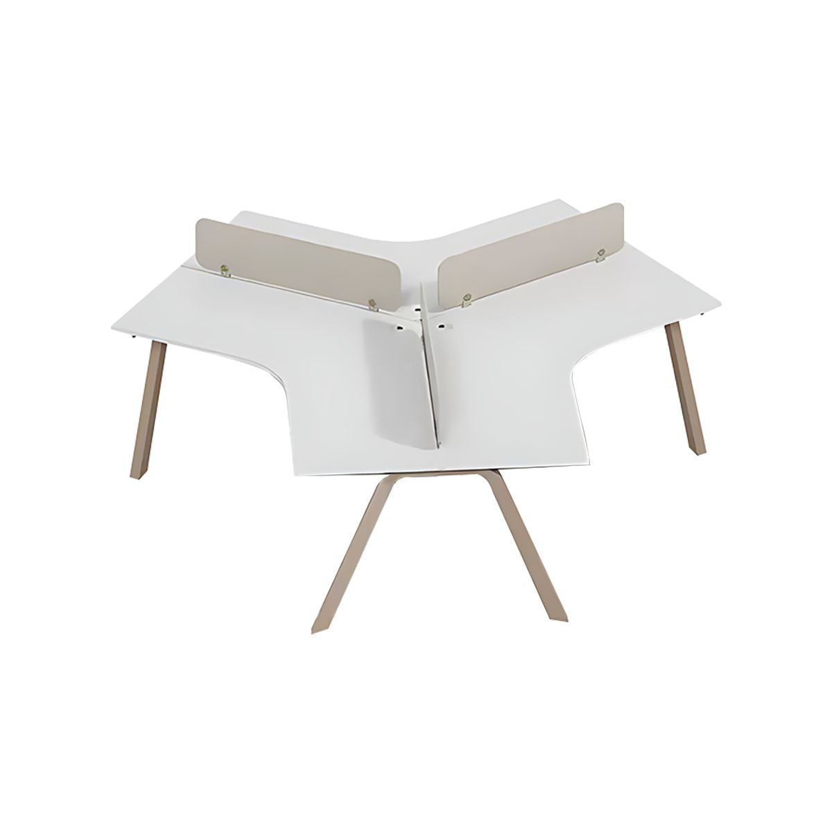 Office Desk, Khaki + White, Khaki + White finish, L76" x W88" x H30", for executive office workspace, modern executive office furniture