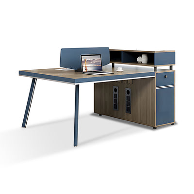 Staff Desk with Tall Cabinet, Password Lock, and Upgraded Metal Table Legs