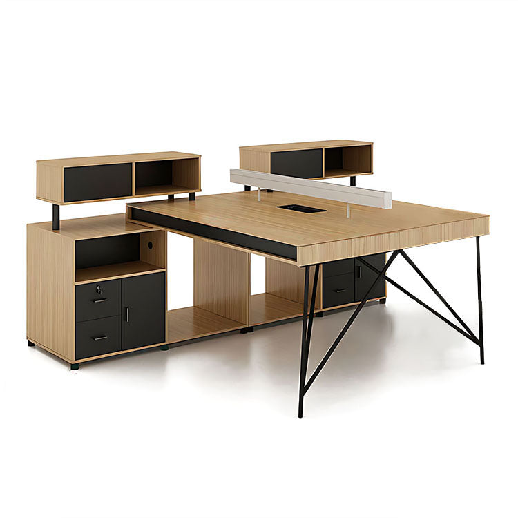 Simple Staff Desk, Free Combination, Triangular Steel Legs, with Screen Partitions