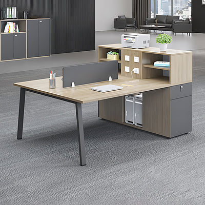 Modern Functional Office Desk with Storage Compartments