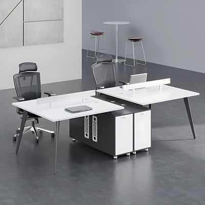 Minimalist Modern Screen Workstation Desk,White