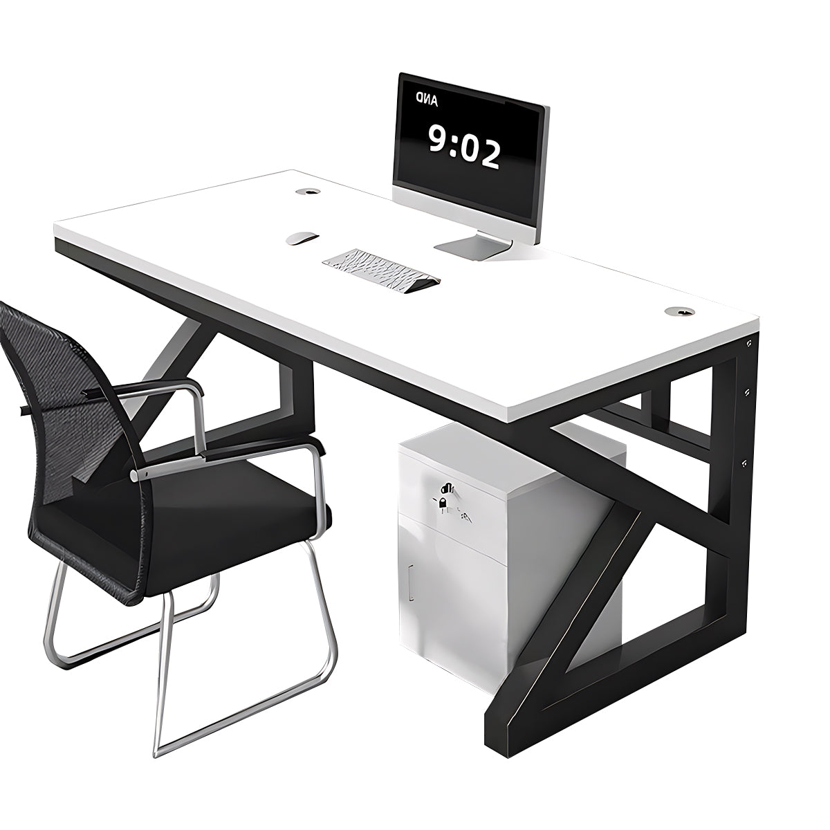 Minimalist Computer Desk with Screen Divider, Multi Seater