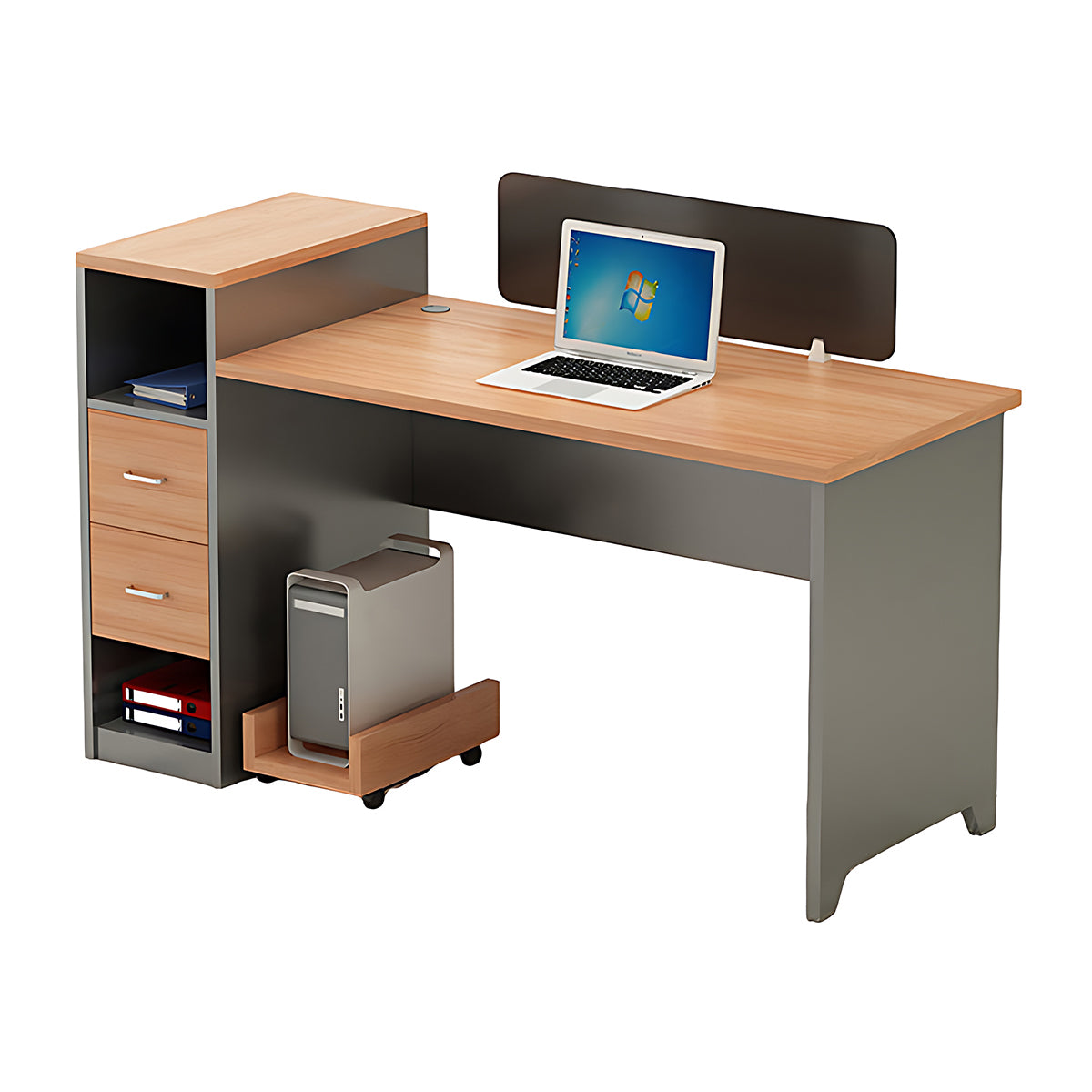 Simple Modern Office Table and Chair Set,4 Person and 6 Person with Tall Cabinets