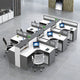 Modern L-Shaped Office Desk with Integrated Shelving & Partition Panels