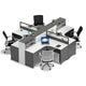 Modern Simple Office Desk and Chair Set, Wide Desktop with Screen Bookcase Partition