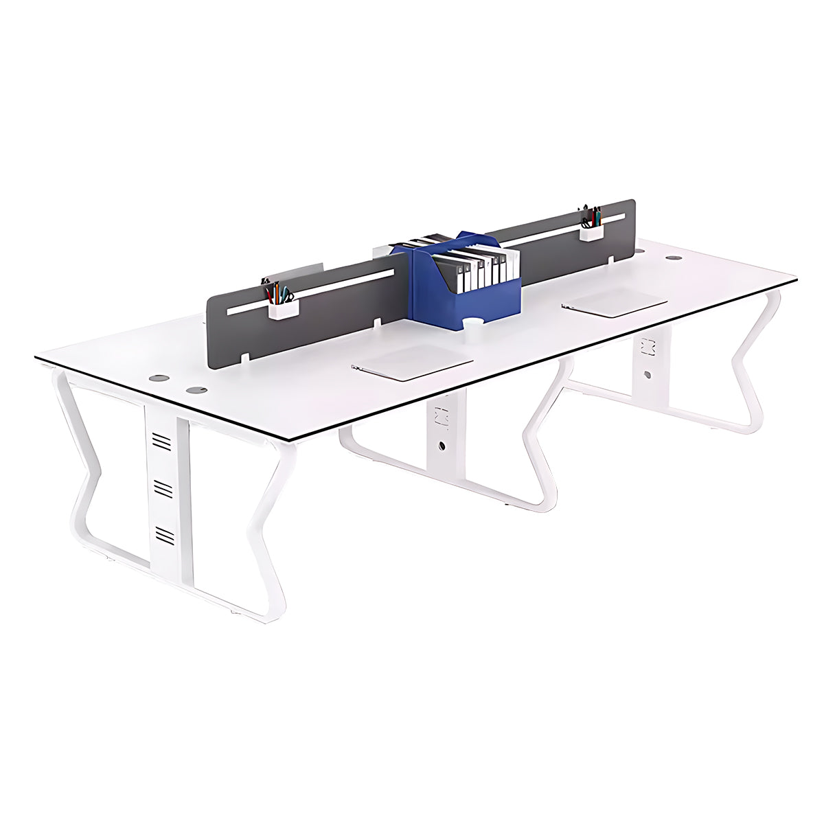 Simple Modern Partition Workstation Staff Desk with Butterfly Legs with Screen Partition