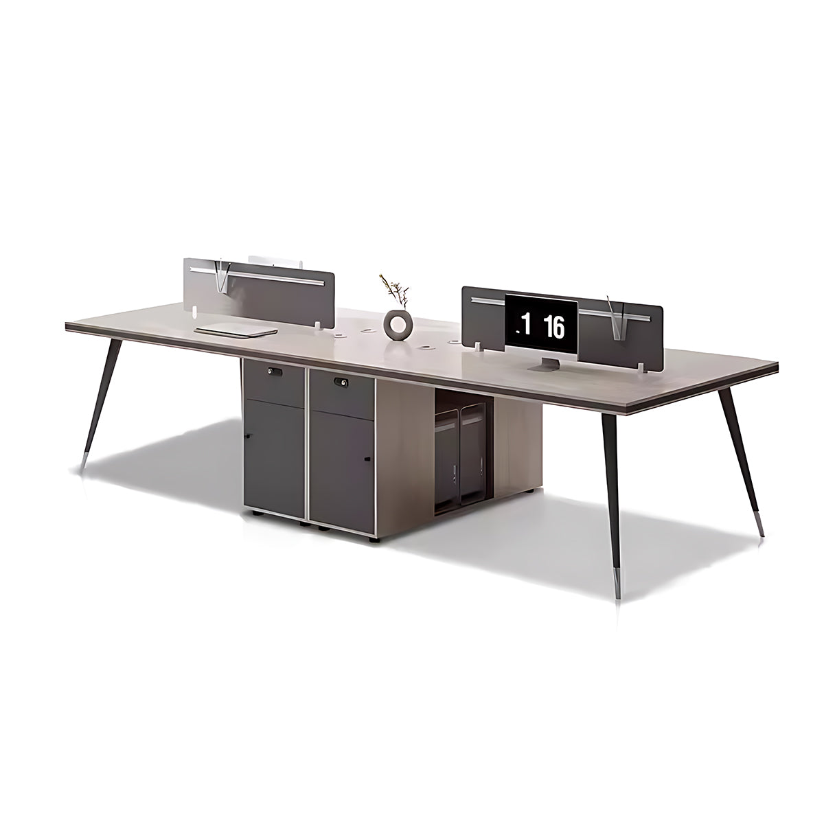 Thickened Desktop, Simple Office Desk and Chair Set with Screen Divider