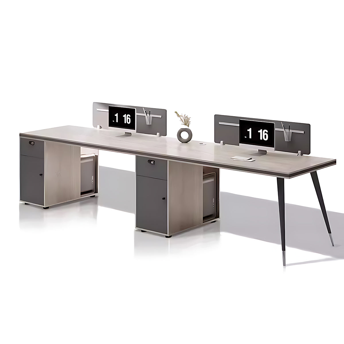 Thickened Desktop, Simple Office Desk and Chair Set with Screen Divider