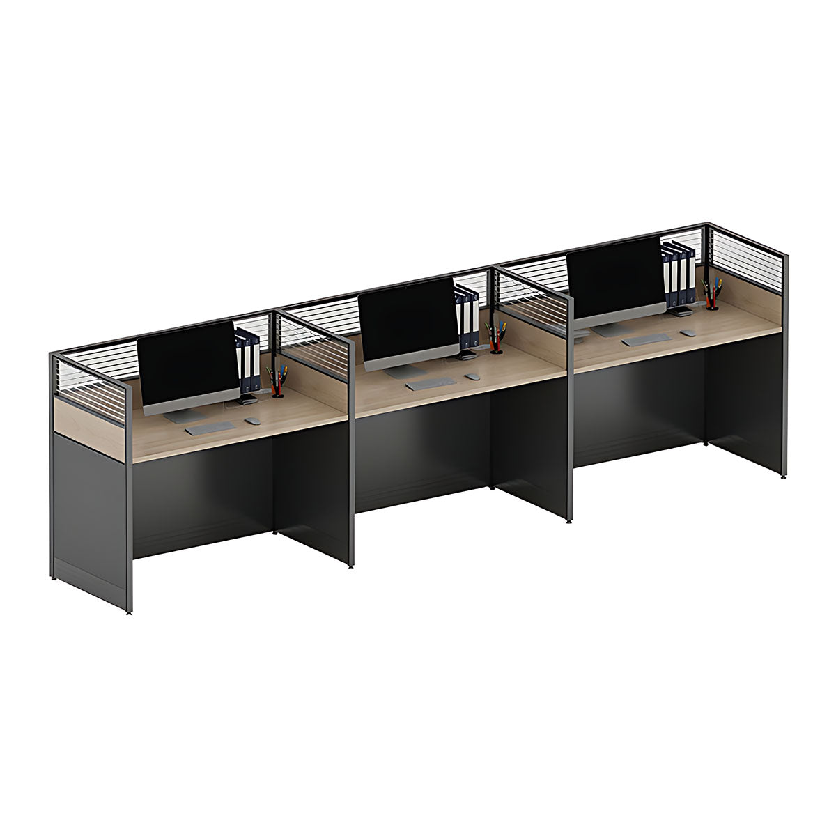 Simple Multi Position Desk, Free Combination, Aluminum Alloy Frame with Screen Partition