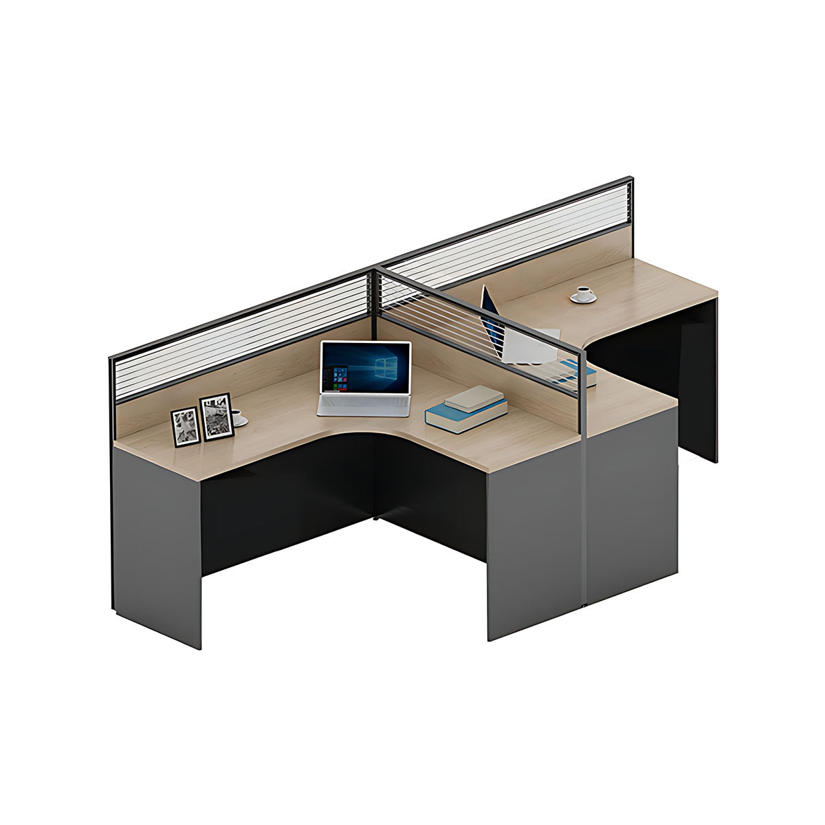 Simple Multi Position Desk, Free Combination, Aluminum Alloy Frame with Screen Partition