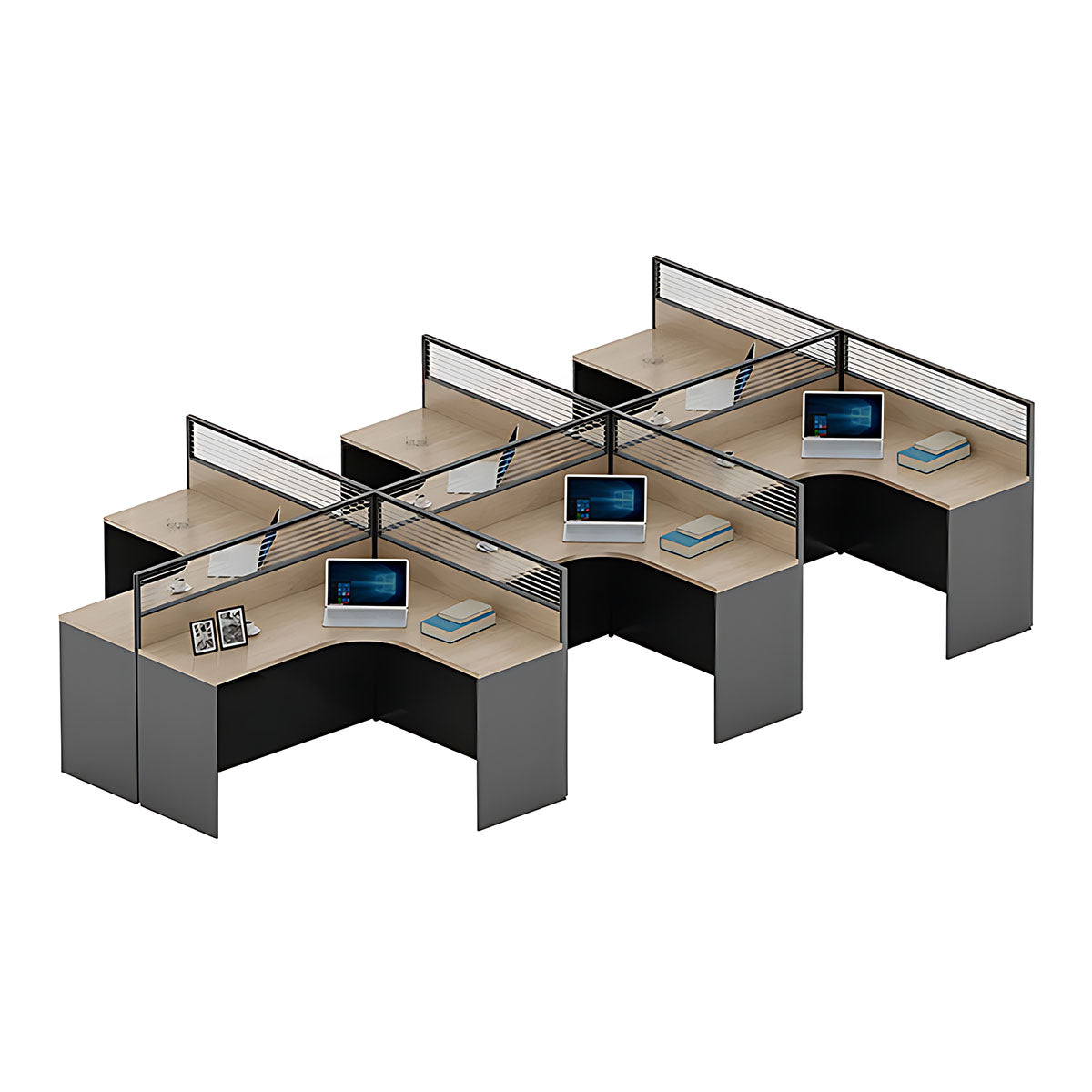 Simple Multi Position Desk, Free Combination, Aluminum Alloy Frame with Screen Partition