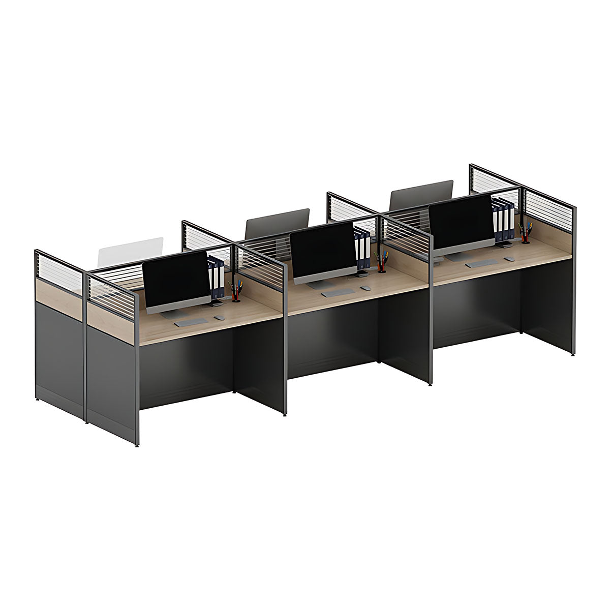 Simple Multi Position Desk, Free Combination, Aluminum Alloy Frame with Screen Partition