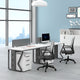 Simple Modern Office Computer Desk with Foot Pad, Butterfly Legs with Screen Partition