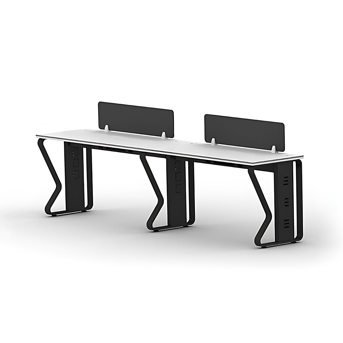 Simple Modern Office Computer Desk with Foot Pad, Butterfly Legs with Screen Partition