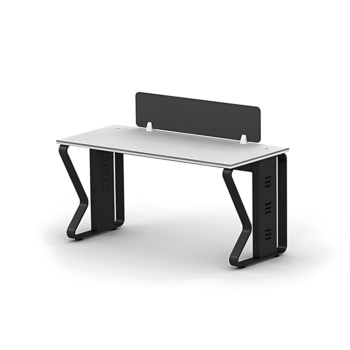 Simple Modern Office Computer Desk with Foot Pad, Butterfly Legs with Screen Partition