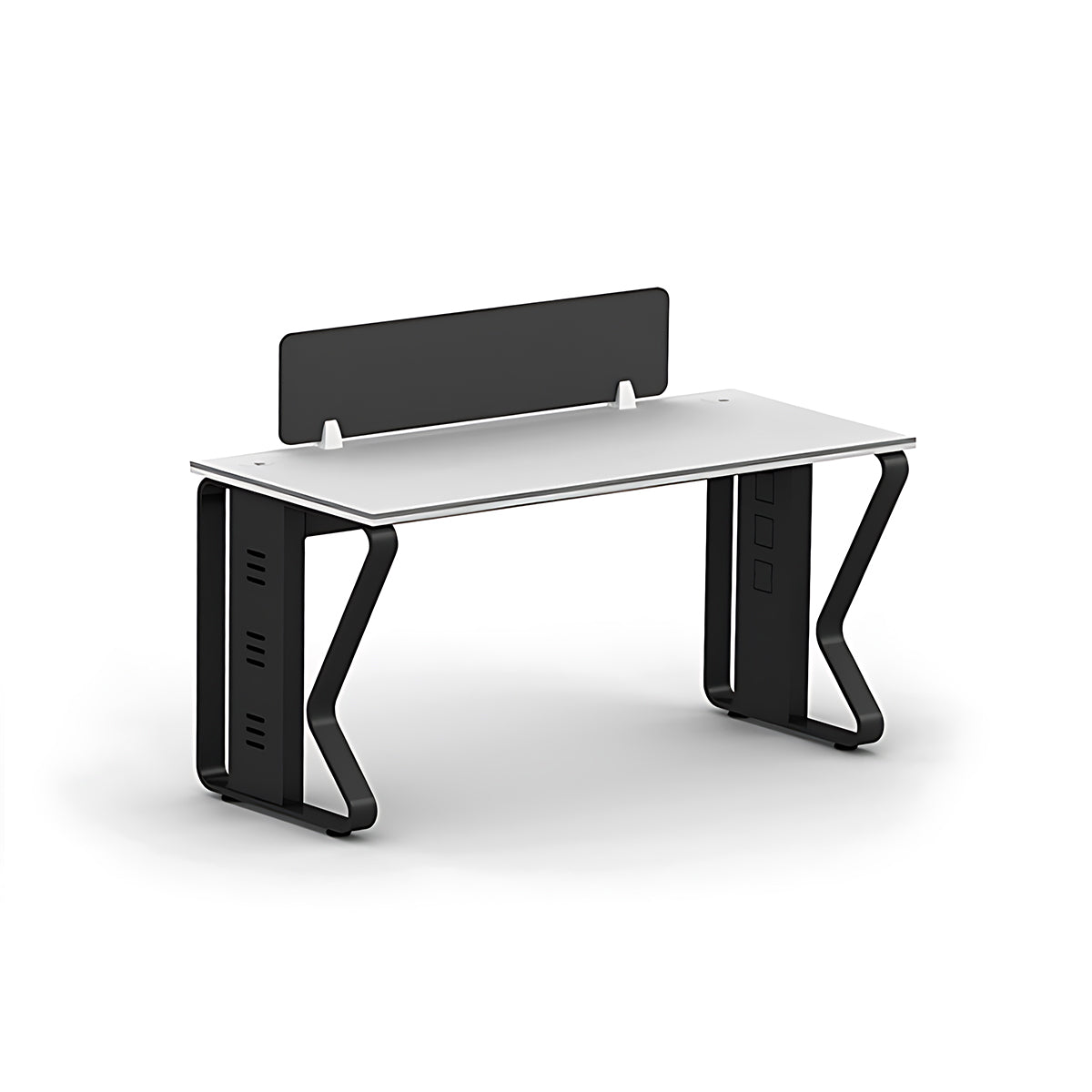 Simple Modern Office Computer Desk with Foot Pad, Butterfly Legs with Screen Partition