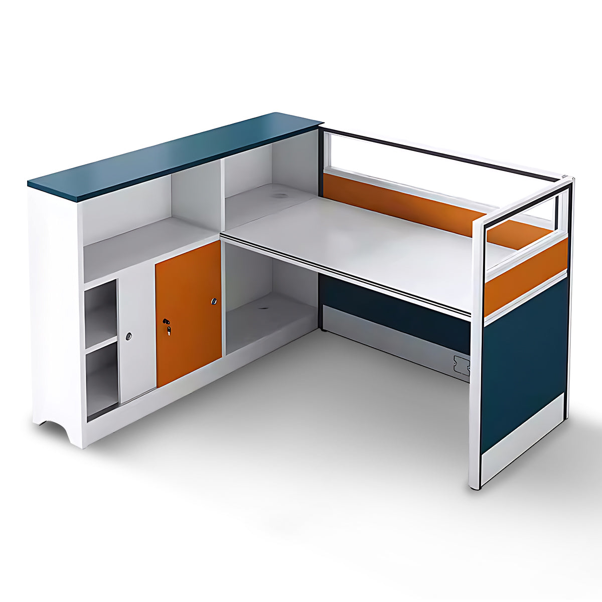 Modern Finance Office Computer Desk and Chair Set with Screen Partition