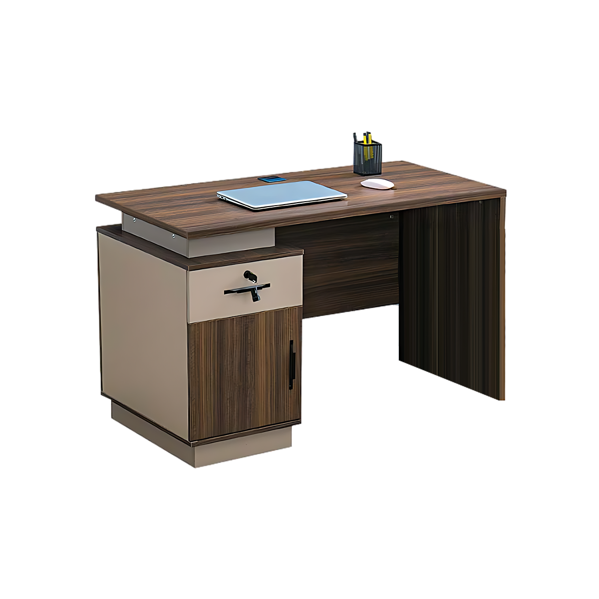 Simple Screen Workstation Computer Desk and Chair Set