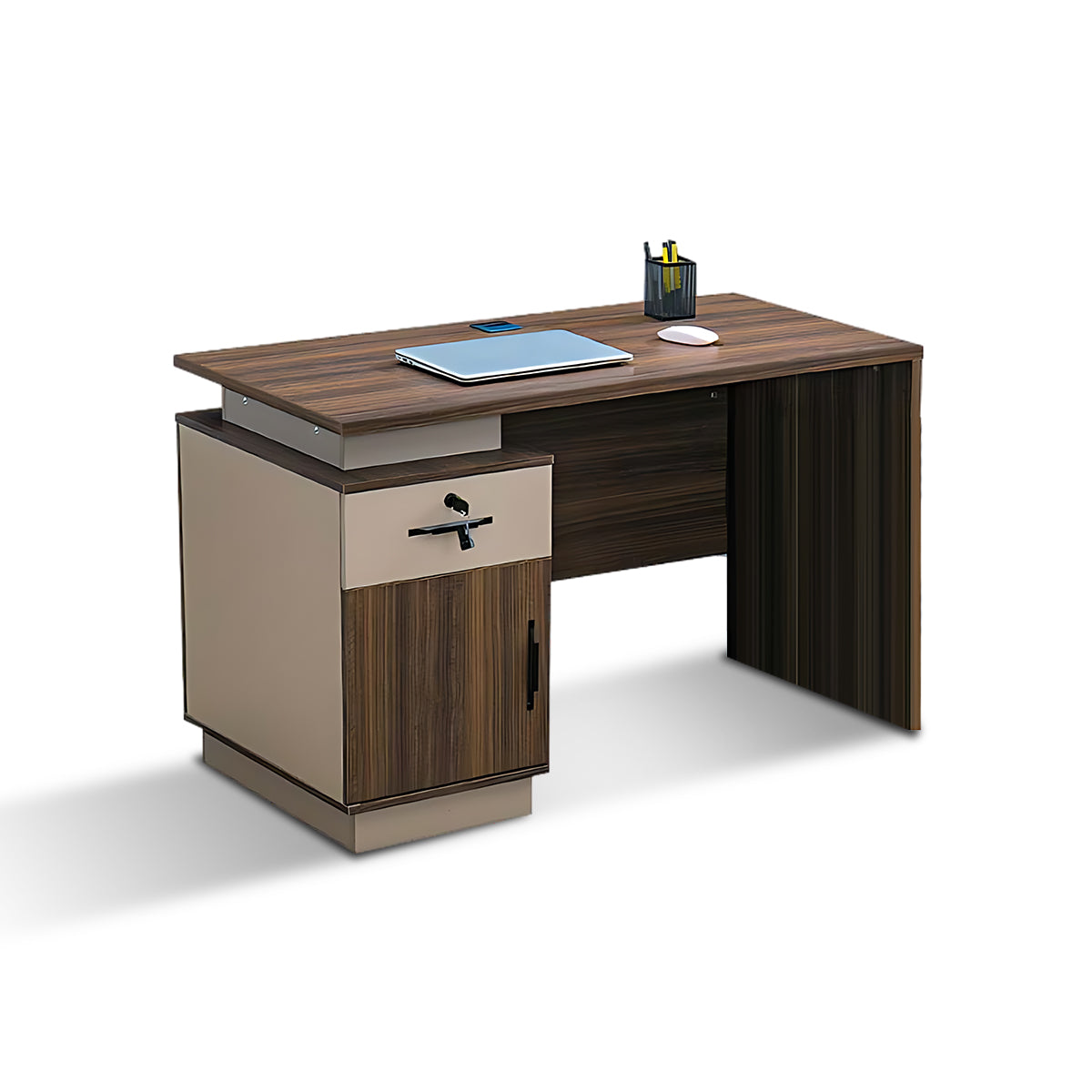 Simple Screen Workstation Computer Desk and Chair Set