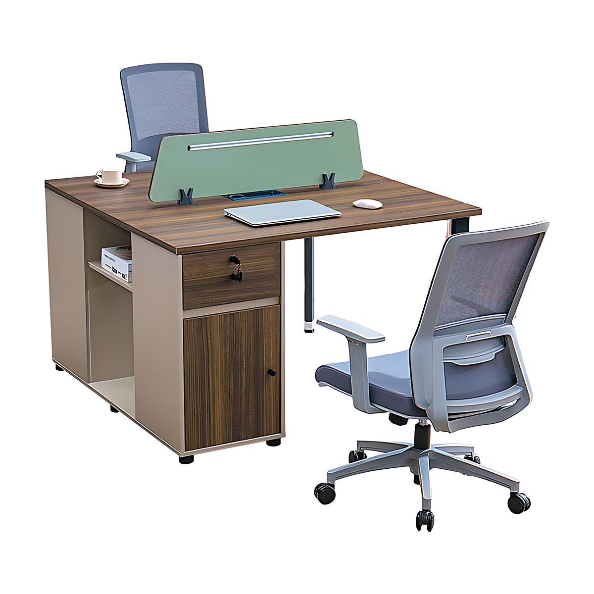 Simple Screen Workstation Computer Desk and Chair Set