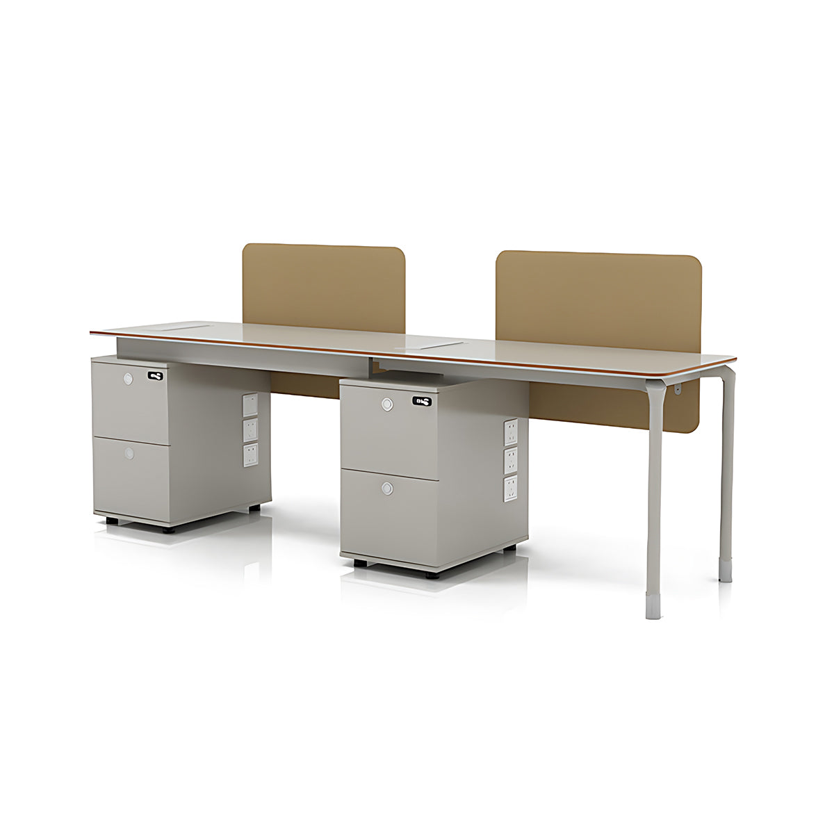 Simple Modern Desk, Free Combination with Screen and Multifunctional Storage Cabinet, Warm White