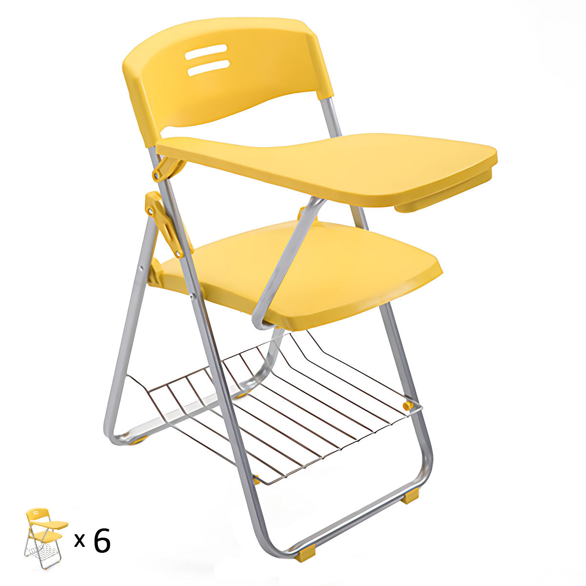 Folding Training Chair with Writing Board and Book Pocket