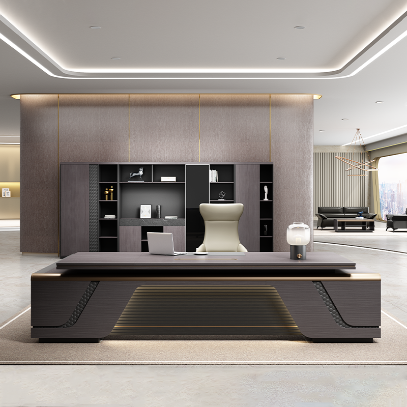 Dark Gray Luxury Modern Executive Desk