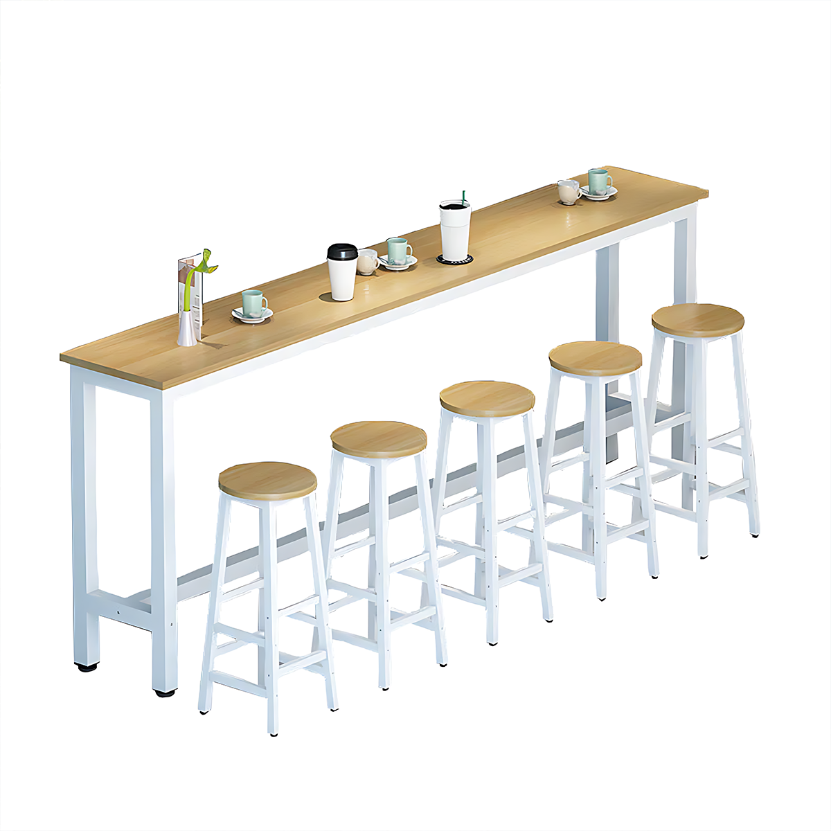 Solid Wood Bar Table Narrow Long Bar Top Table