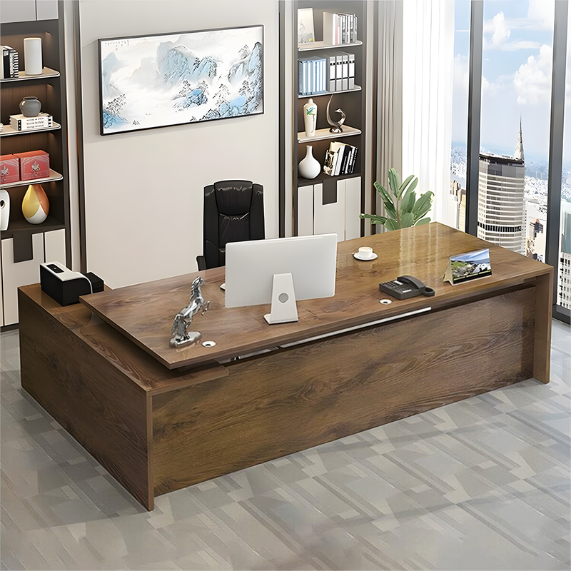 Modern Executive Desk – Sleek Design with Hidden Storage & Premium Wood Finish