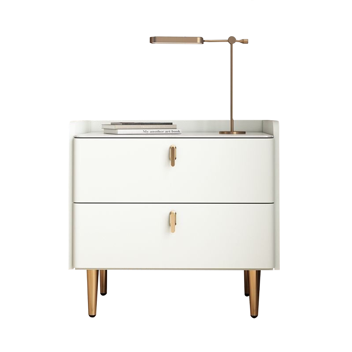 Italian Minimalist Bedside Table with Sturdy Metal Legs