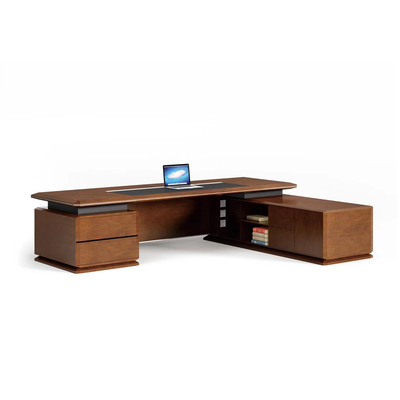 High-Quality Walnut Executive Desk with Spacious Rectangular Desktop