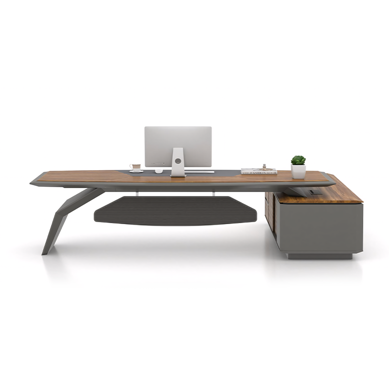 Modern Office Executive Desk with Side Cabinet