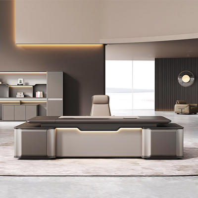 Sophisticated and Modern Executive Desk with Elegant LED Light Design