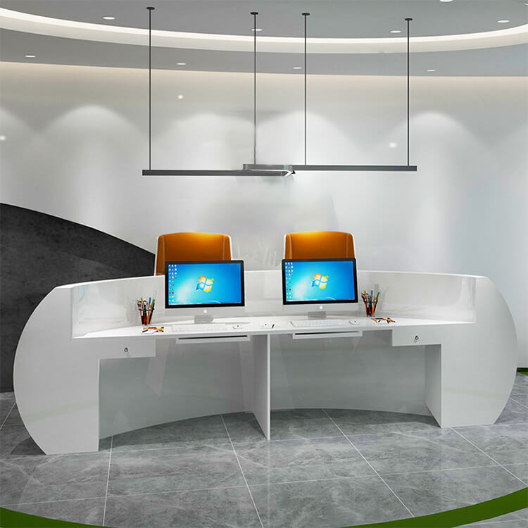 Baked semi-circular arc front desk - Anzhap