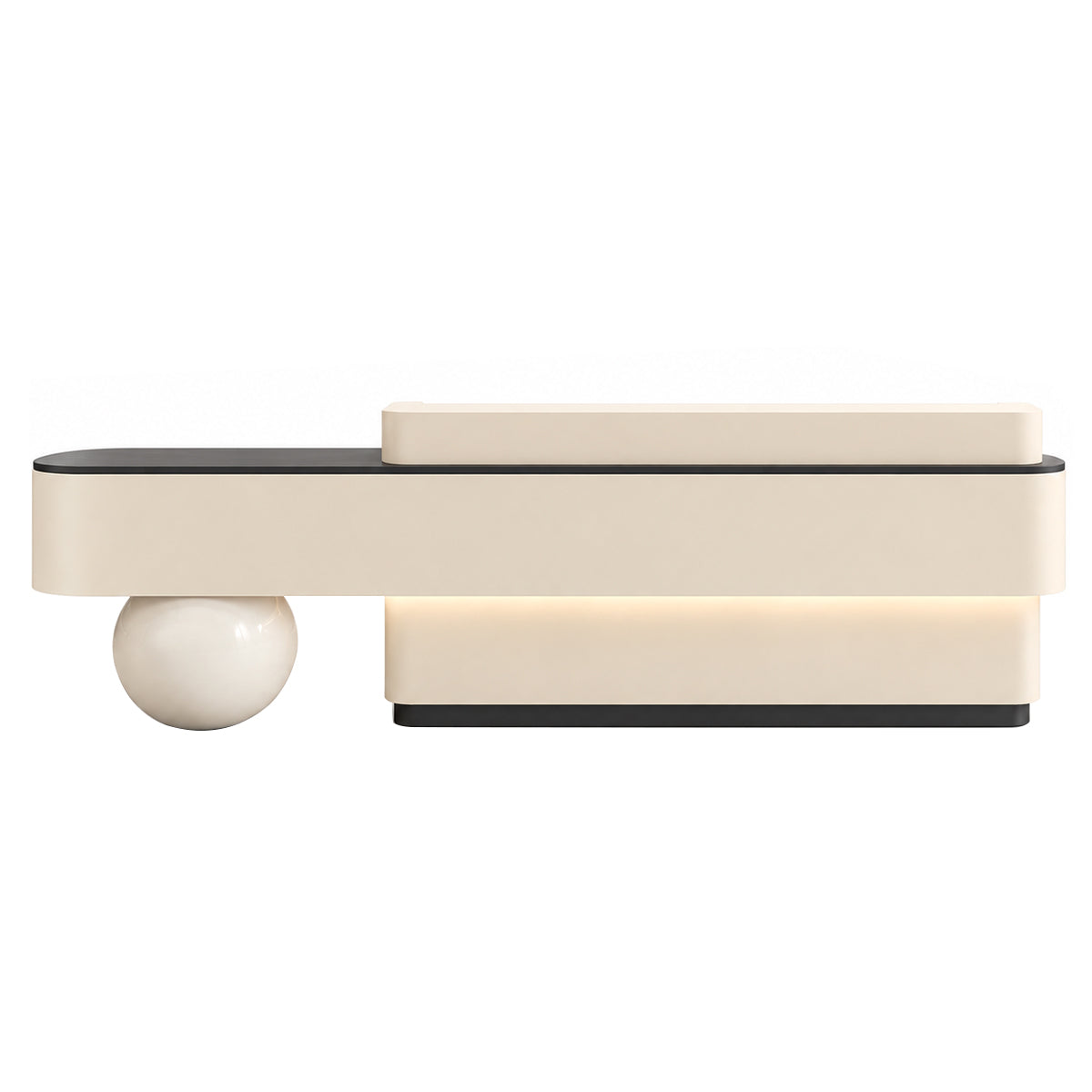 Reception Desk / Color: Beige + Black Desktop