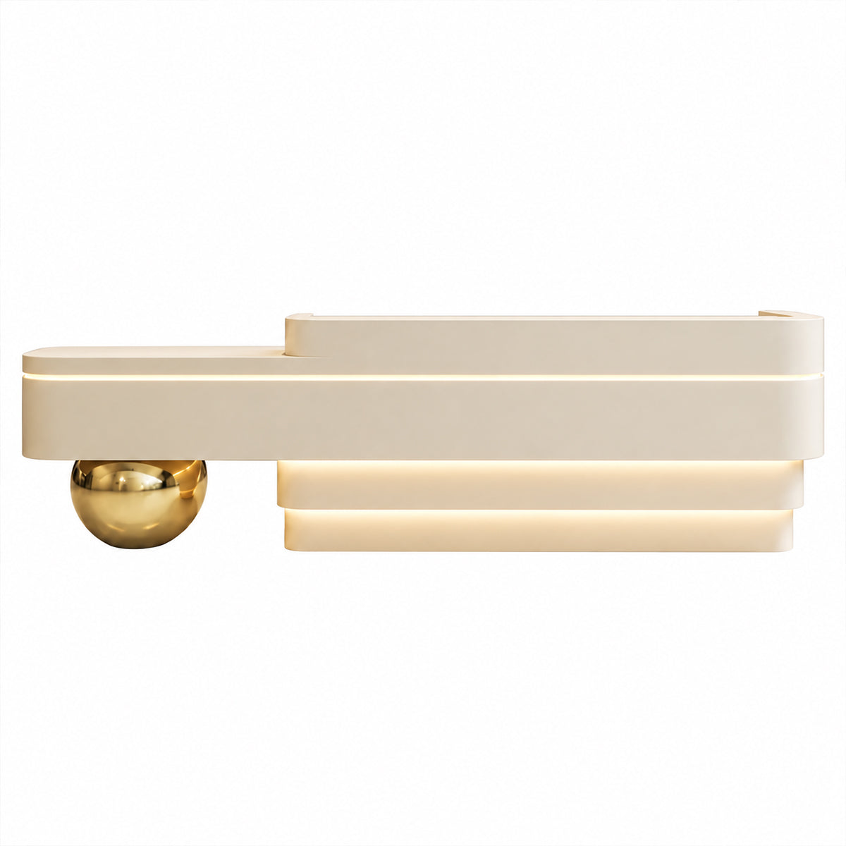 Reception Desk / Color: Beige + Gold Ball