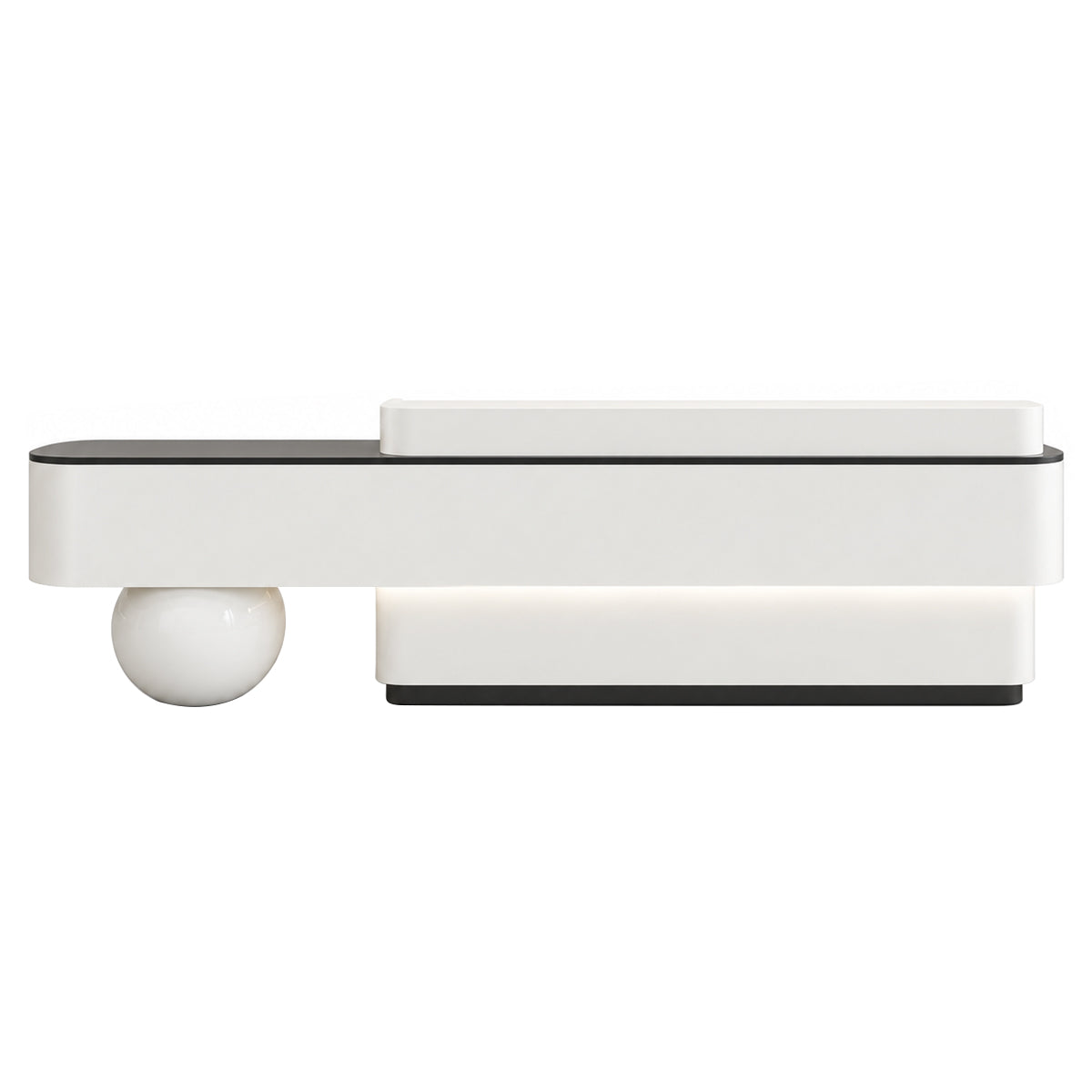 Reception Desk / Color: White + Black Desktop