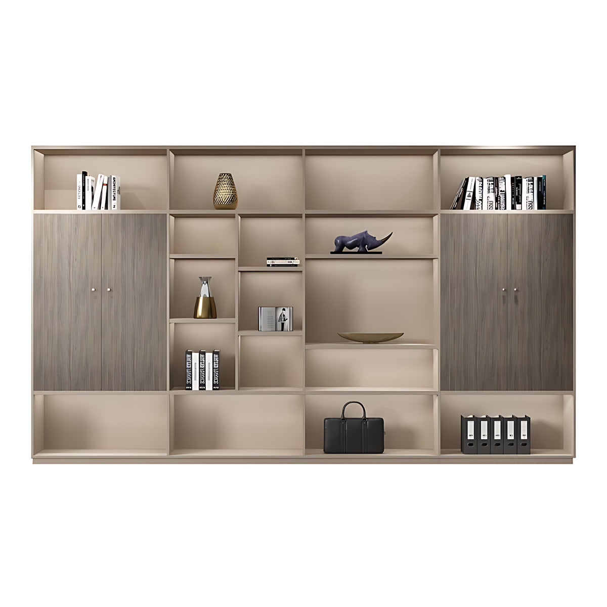 Luxury L-Shaped Executive Desk with Side Cabinet & Cable Management