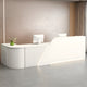 Modern L-Shaped Reception Desk with Storage Cabinet for Office Reception Area（Stock Items）