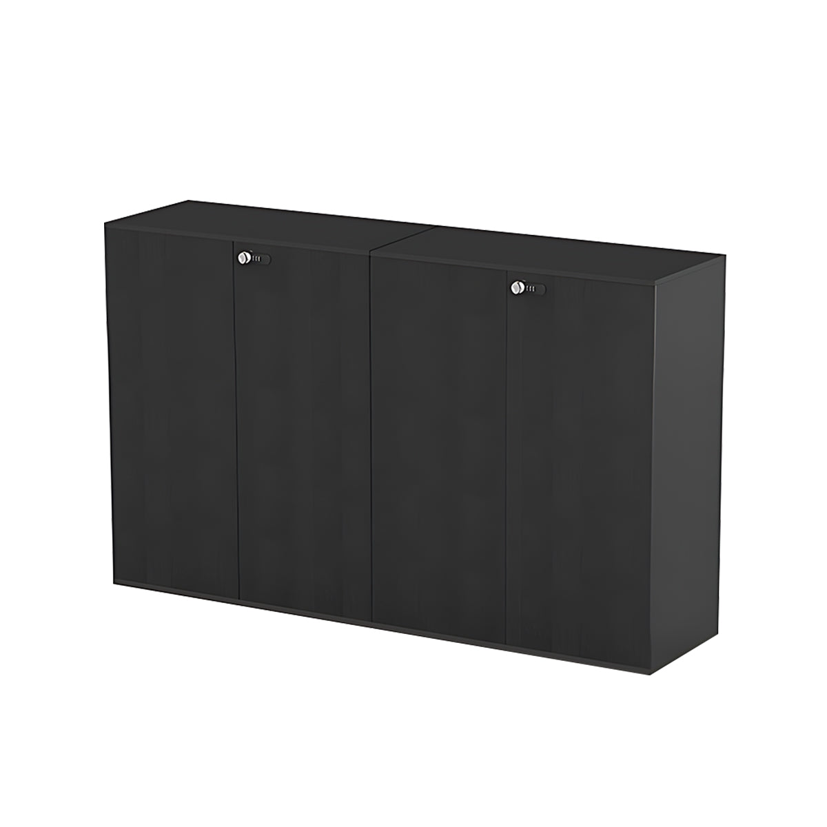 Large Black Storage Cabinet Eco Friendly with Wood Grain Finish