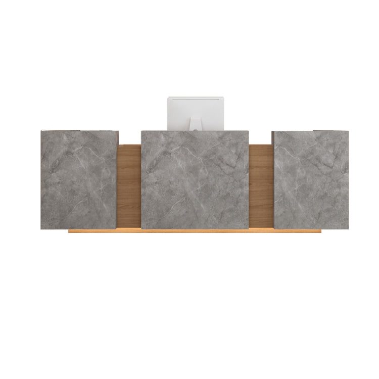 Marble Pattern Reception Desk Efficient Storage Easy Maintenance Durable Design