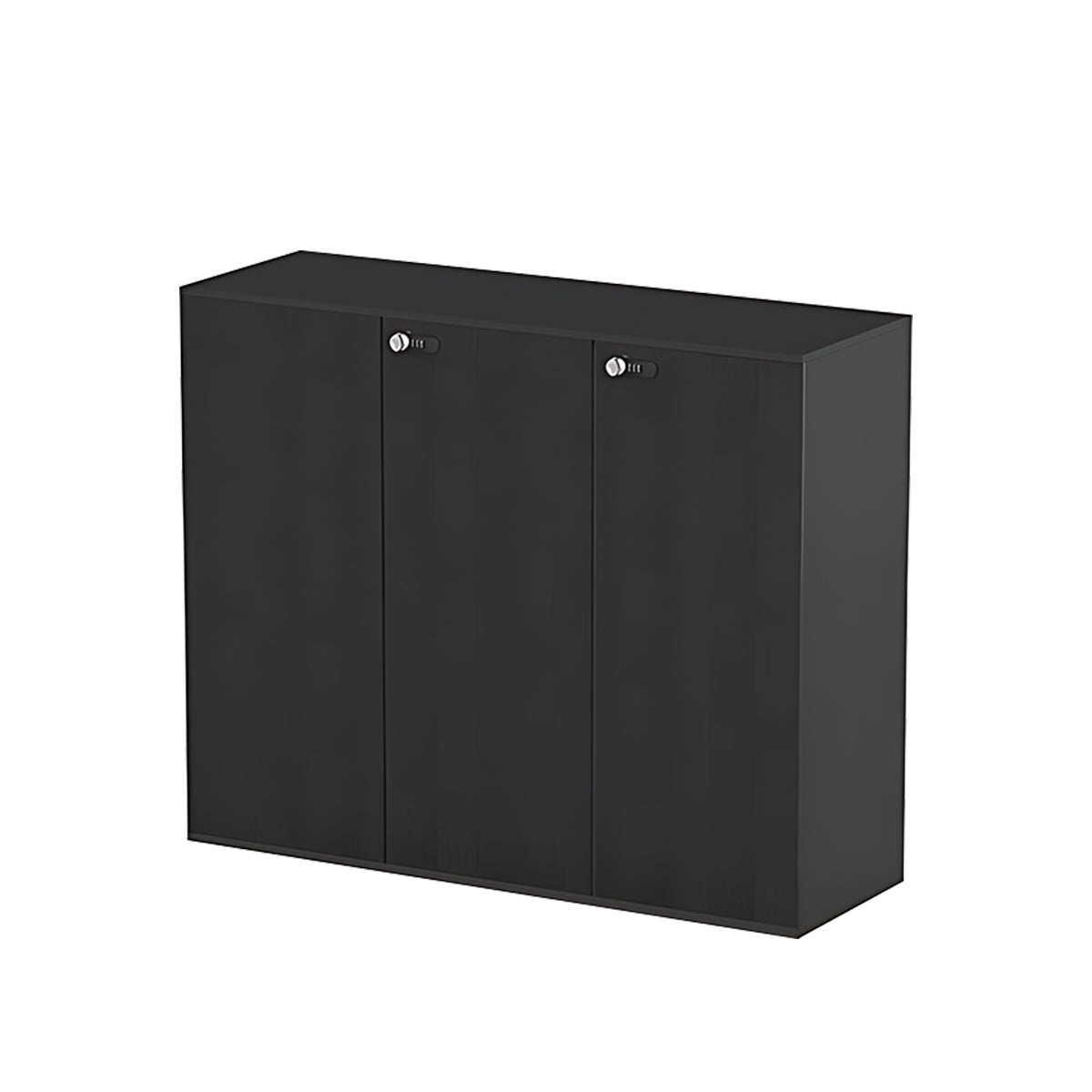 Large Black Storage Cabinet Eco Friendly with Wood Grain Finish